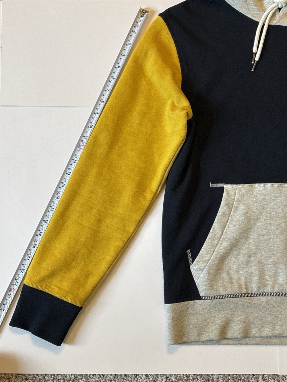 Jack & Jones Large L Navy Hoodie Yellow Light Gray Comfy Fit 7203011 Soft - Picture 11 of 15
